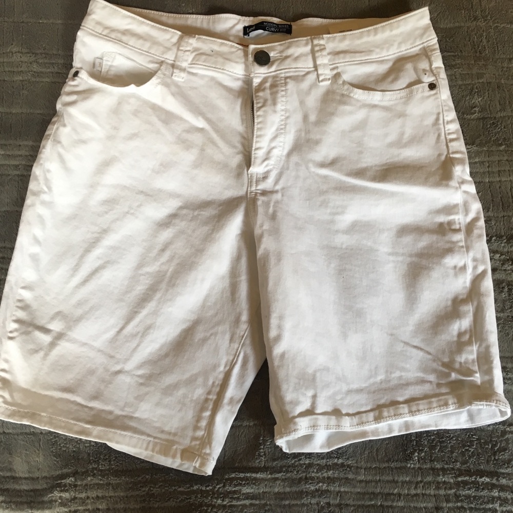 White denim shorts